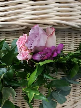 coffin garland posy